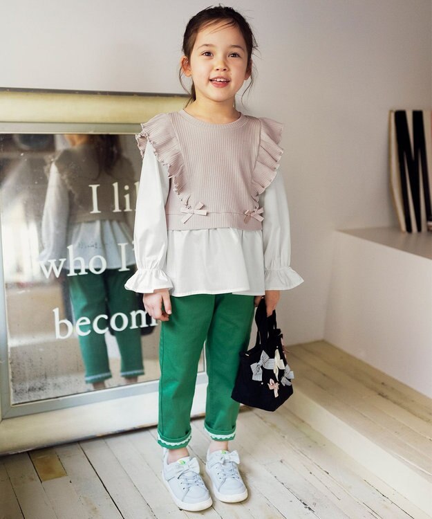 ANY KIDS IFME リボンスニーカー ブルーグレー