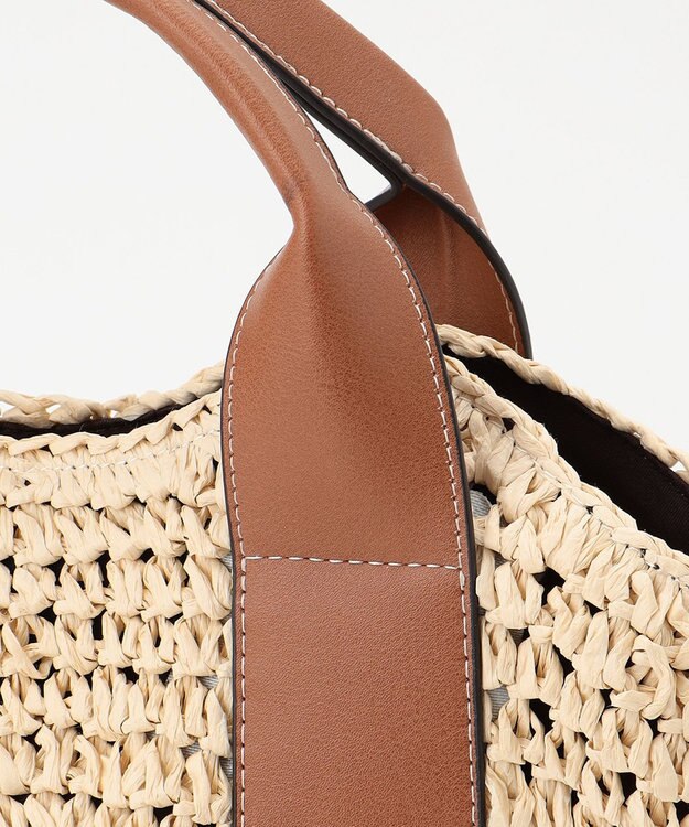 LA BAGAGERIE 【maison vert】 【ペーパー素材・多収納】ラウンド2WAYかごバッグ キャメル