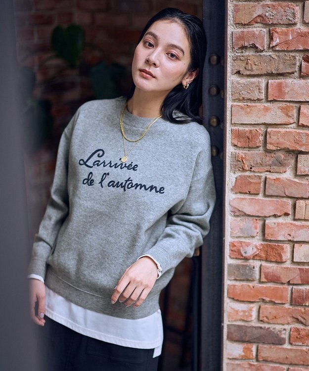 ANY 刺繍ロゴニット ライトグレー