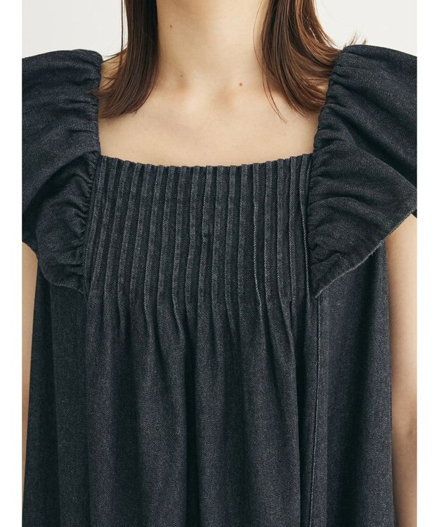 Green Parks ■ＥＳＣＡＲ　デニムピンタックワンピース Black