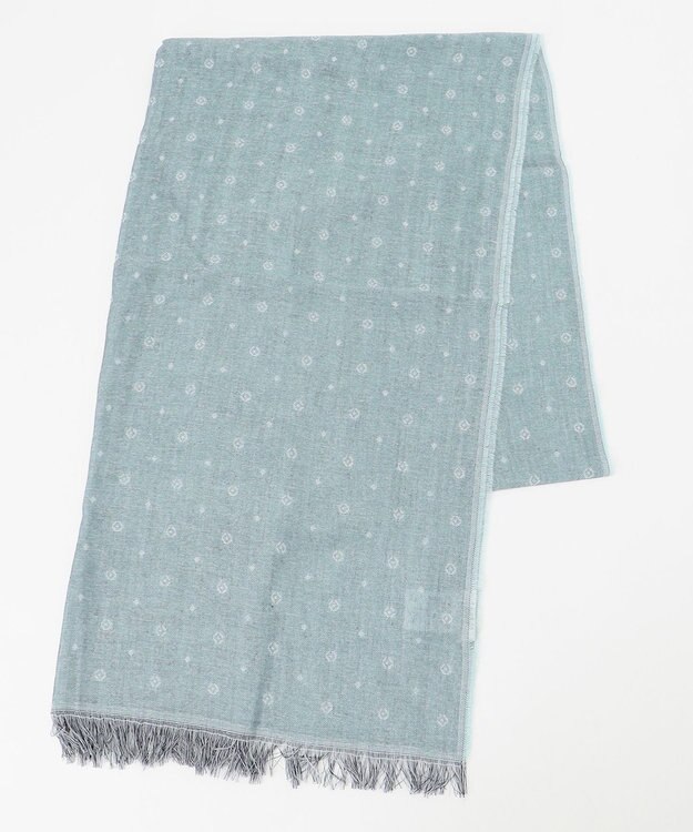 JOSEPH ABBOUD 【イタリア製】クレストドットジャガード ストール サックスブルー系7