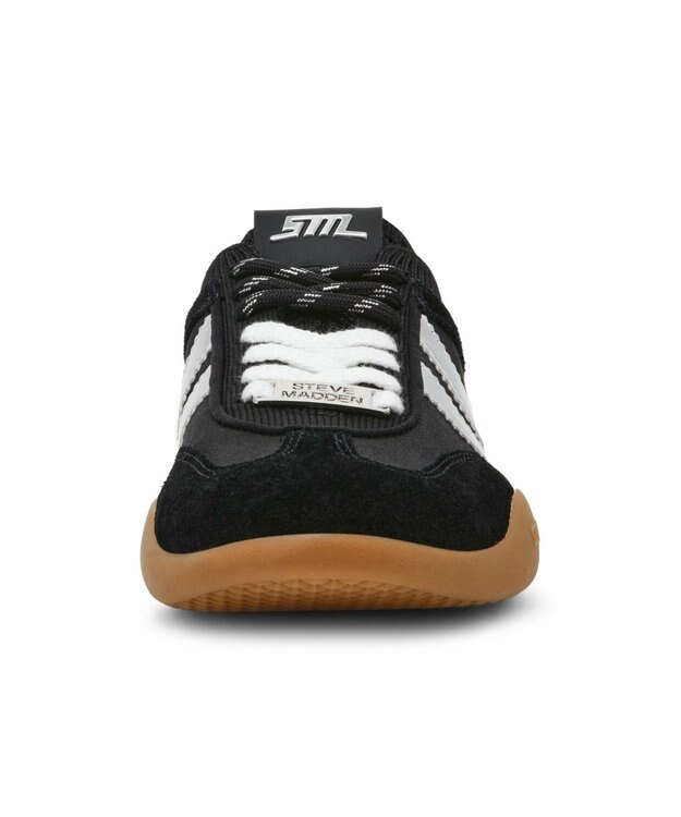 STEVE MADDEN BISCOTTI レトロコートニットスニーカー ブラックシルバー