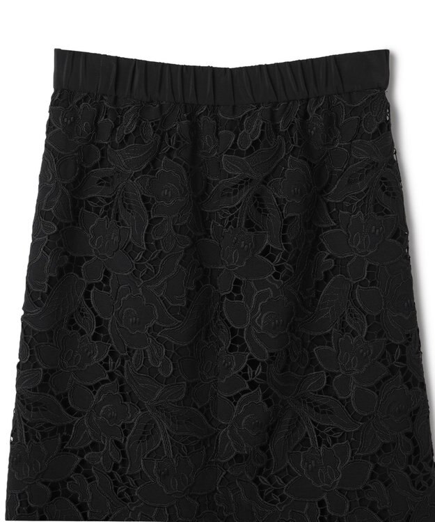 BEIGE， CITRINE / エンブロイダリーレースイージースカート Black