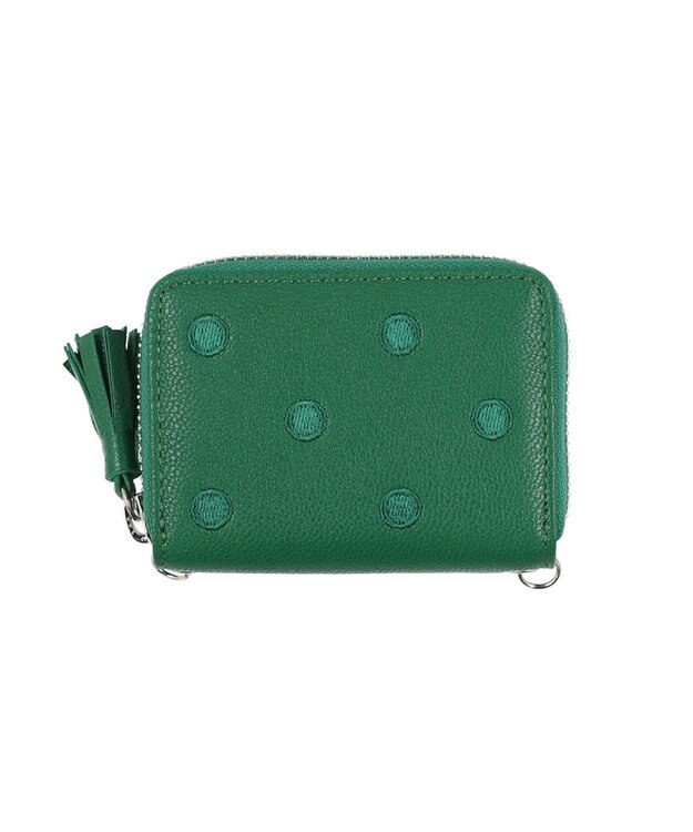 UNBILLION ペルケ perche / ドット刺繍ジャバラチャームウォレットショルダー グリーン