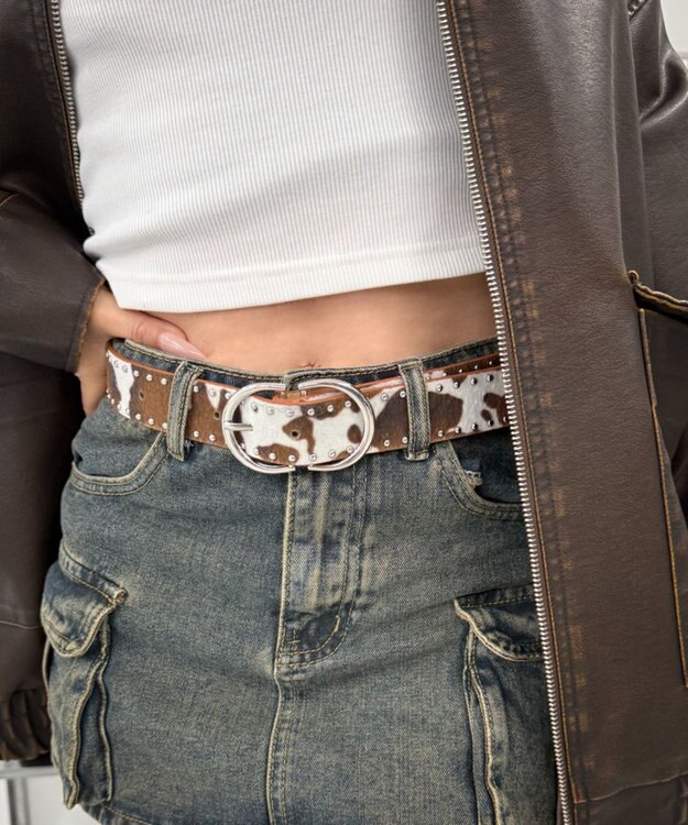 WEGO Lダブルリングスタッズベルト 柄1