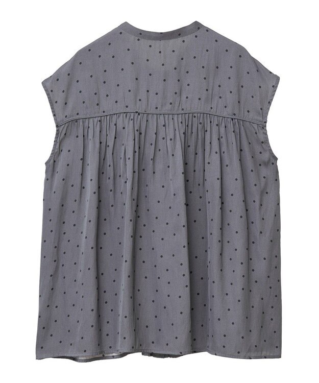 YECCA VECCA ドット柄ギャザーブラウス Camel