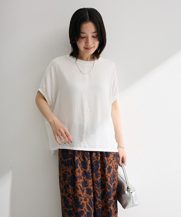 Green Parks リブドッキングブラウス Off White