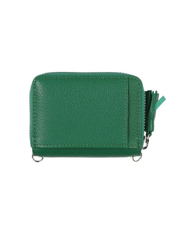 UNBILLION ペルケ perche / ドット刺繍ジャバラチャームウォレットショルダー グリーン