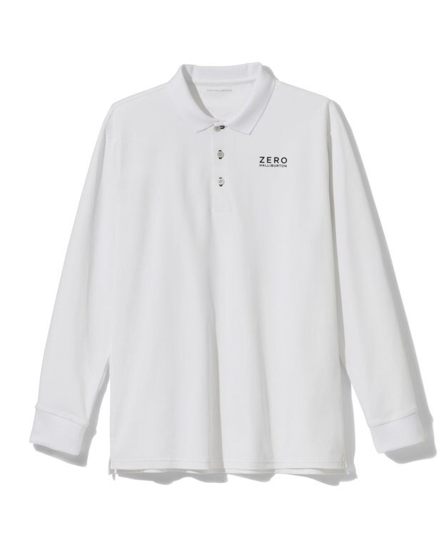 ZERO HALLIBURTON 【吸汗速乾・UVケア】鹿の子 ポロロングシャツ ZHG-A4A 1b 82851 ゴルフウェア ホワイト