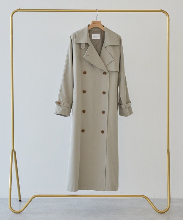 AMERICAN HOLIC 【先行予約】【花粉防止】ロングトレンチコート Ligh Khaki