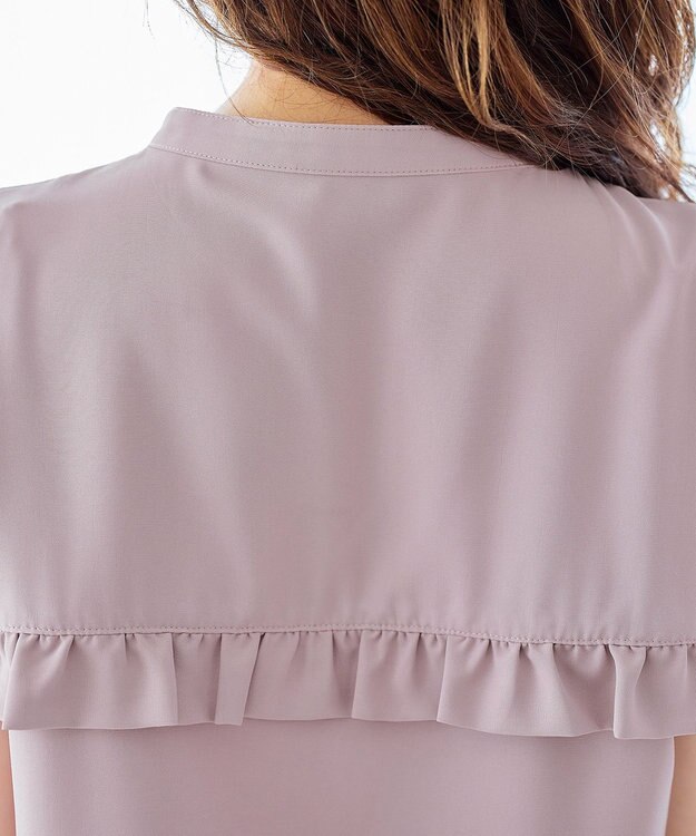 Tiaclasse L 【洗える】ケープ風フリルスリーブブラウス ピンク