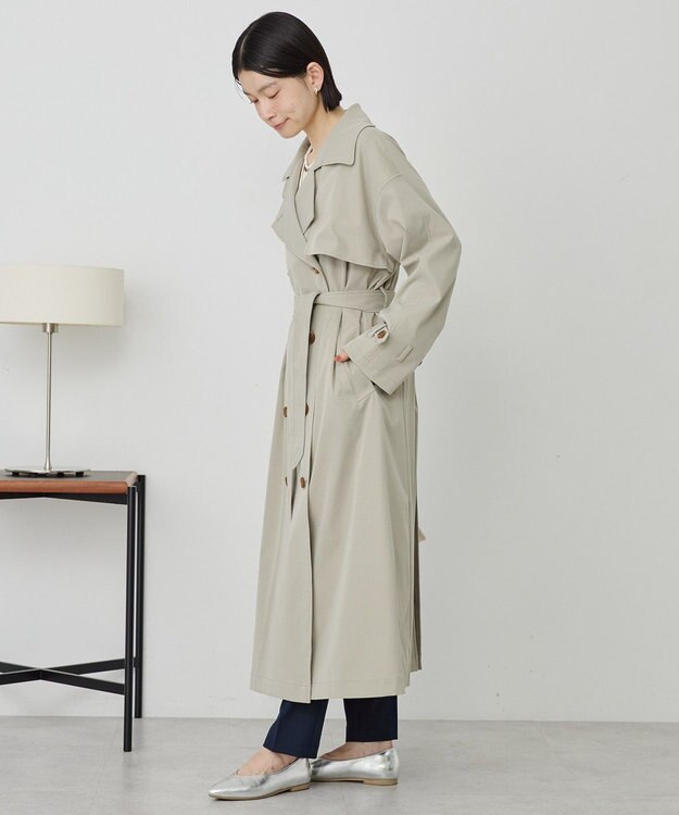 AMERICAN HOLIC 【先行予約】【花粉防止】ロングトレンチコート Ligh Khaki