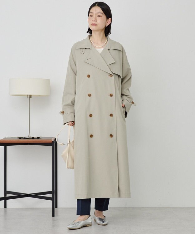 AMERICAN HOLIC 【先行予約】【花粉防止】ロングトレンチコート Ligh Khaki