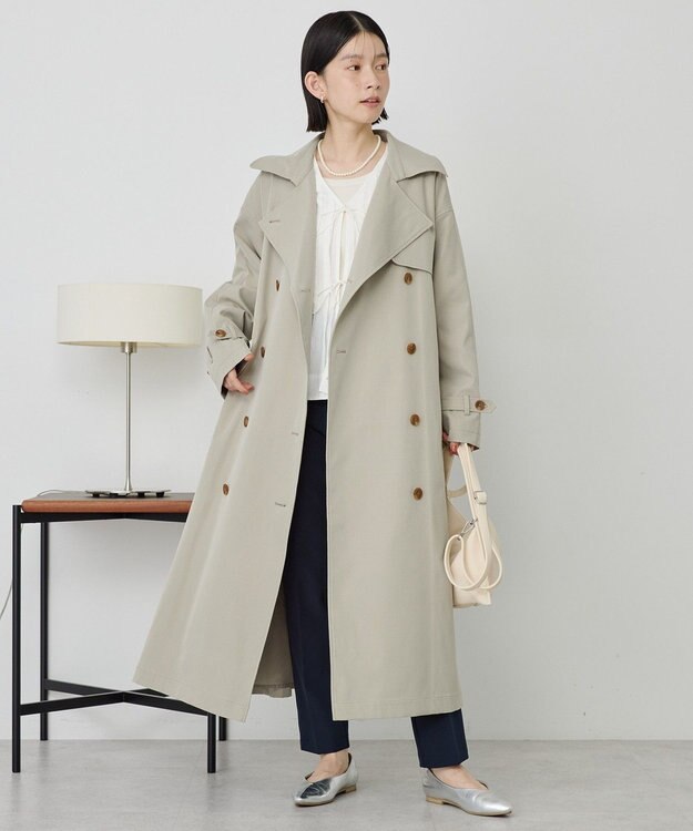 AMERICAN HOLIC 【先行予約】【花粉防止】ロングトレンチコート Ligh Khaki
