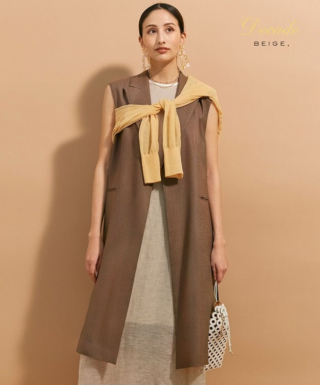 BEIGE， CAROLE / ロングテーラードジレ Mocha