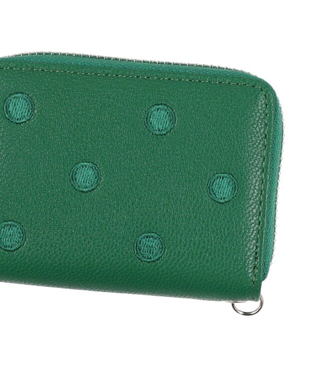 UNBILLION ペルケ perche / ドット刺繍ジャバラチャームウォレットショルダー グリーン