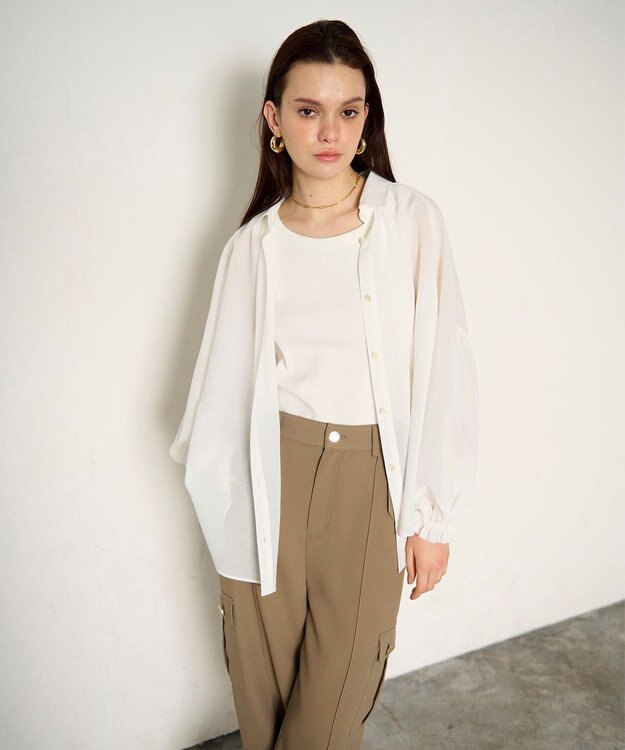 GRACE CONTINENTAL ドルマンボリュームシャツ ホワイト