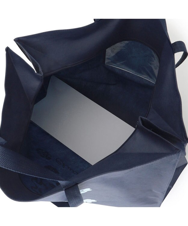 Chacott フラワー不織布バッグL ネイビー