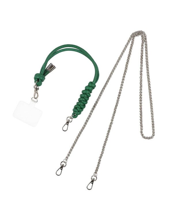 UNBILLION ペルケ perche / ドット刺繍ジャバラチャームウォレットショルダー グリーン