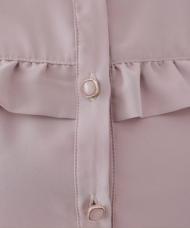 Tiaclasse L 【洗える】ケープ風フリルスリーブブラウス ピンク