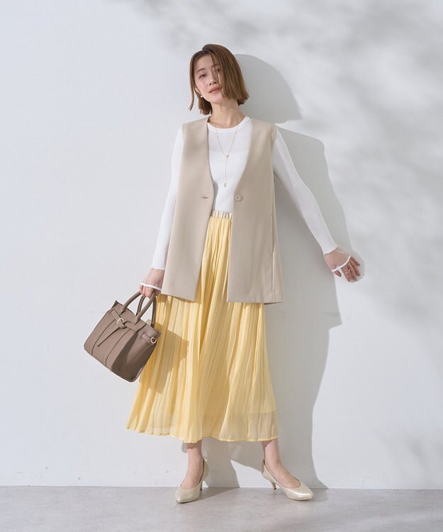 YECCA VECCA 2wayベルトデザインハンドバッグ Beige
