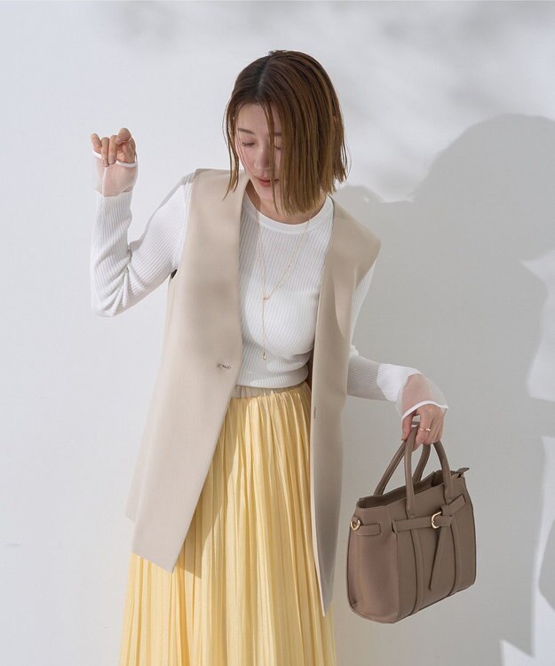 YECCA VECCA 2wayベルトデザインハンドバッグ Beige