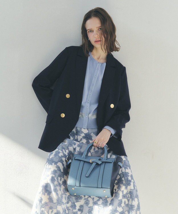 YECCA VECCA 2wayベルトデザインハンドバッグ Blue