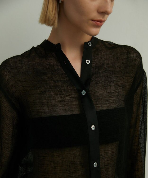 BEIGE， MATHIEU / バンドカラーシャツ Black