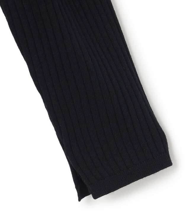 23区 L 【好評につきカラー追加】ヴィスコースストレッチ リブ袖 ワンピース ネイビー