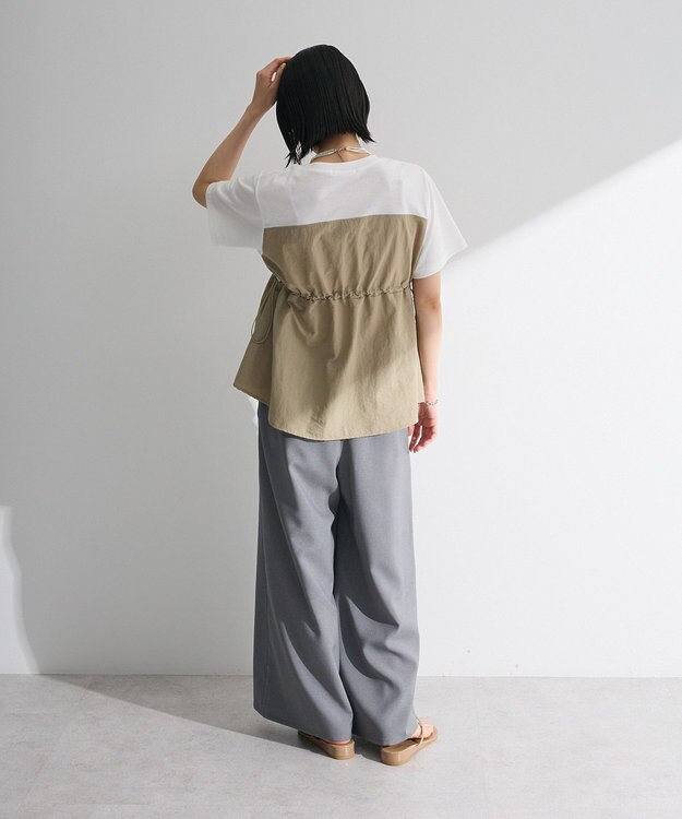 Green Parks ビスチェドッキングドロスト５分袖プルオーバー Khaki