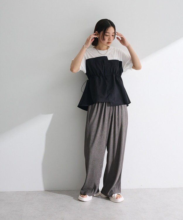 Green Parks ビスチェドッキングドロスト５分袖プルオーバー Khaki