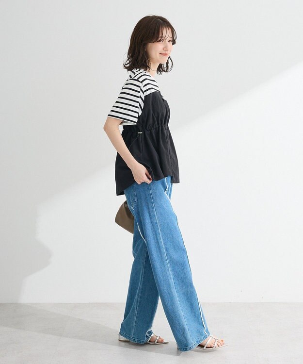 Green Parks ビスチェドッキングドロスト５分袖プルオーバー Khaki