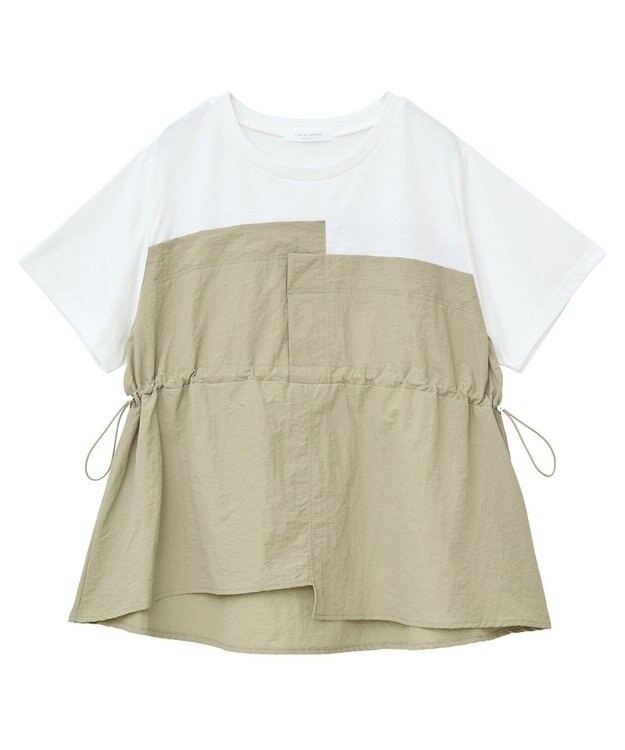 Green Parks ビスチェドッキングドロスト５分袖プルオーバー Khaki