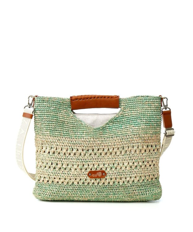 IBIZA ラフィア　2WAYバッグ エメラルドグリーン