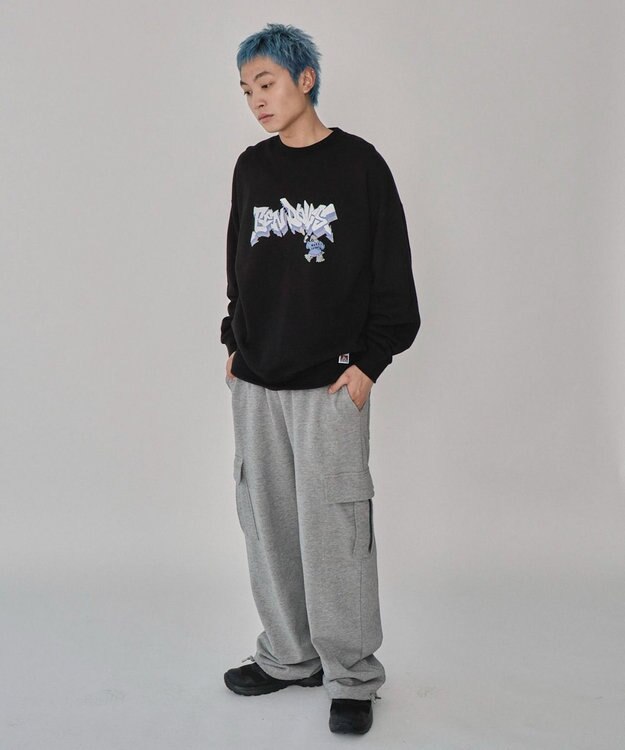 WEGO 【ユニセックス着用ITEM/MLサイズ展開】別注BENDAVISバブルロゴプルオーバー ブラック