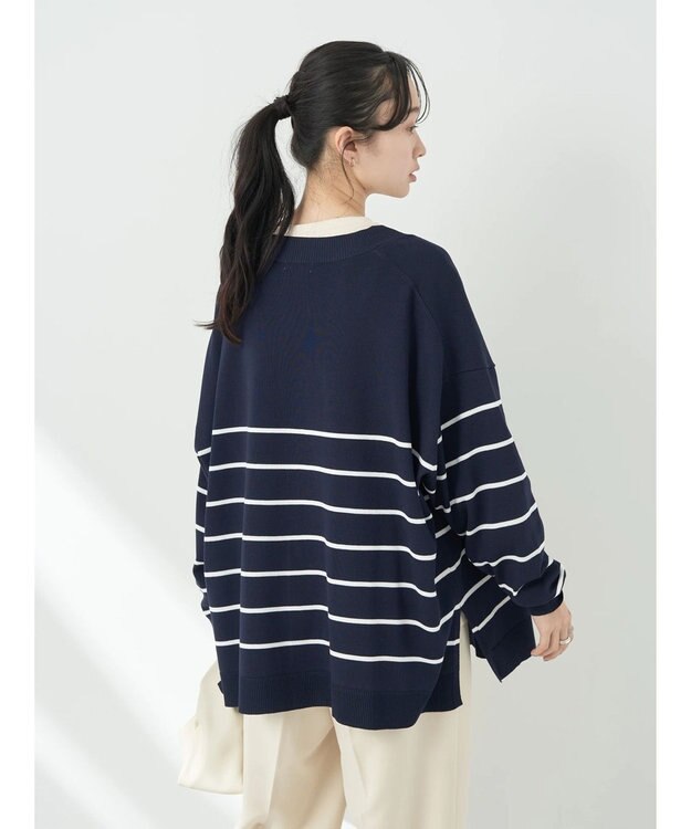 earth music&ecology Ｖネックビッグシルエットカーディガン Border