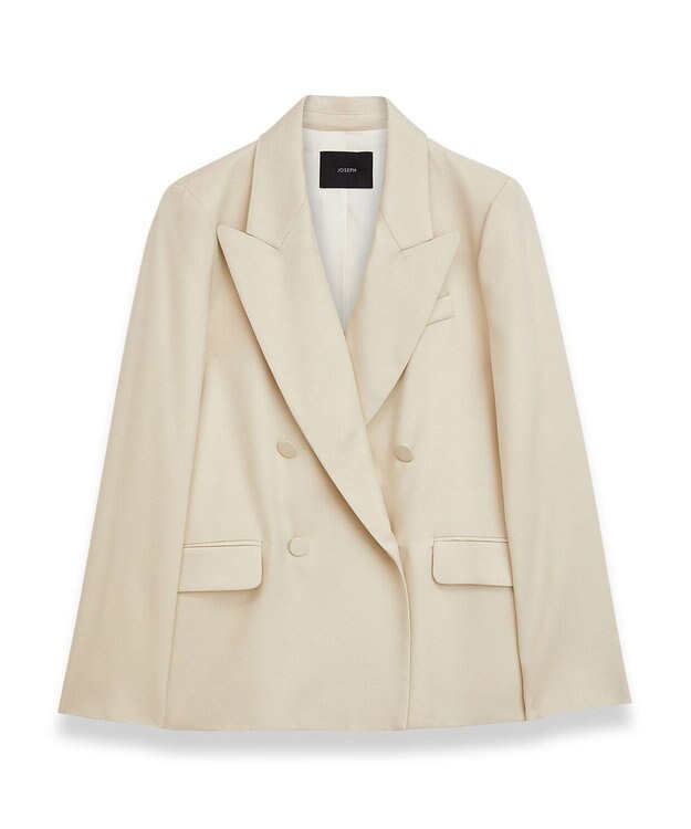 JOSEPH ビスコースツイル　ダブルブレステッドジャケット Oat