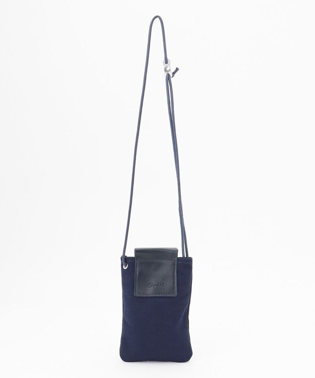 UNBILLION Otias 8号キャンバスシュリンクレザースマホショルダー ネイビー