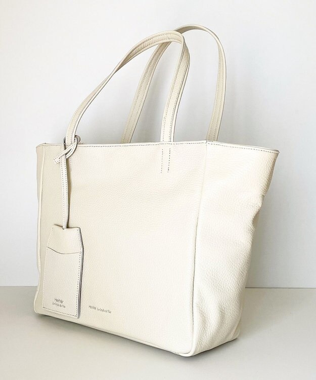 Hekhèr Le Style de Vie 【日本製 / A4サイズ対応/セレモニーにも】シュリンクレザー トートバッグ ホワイト