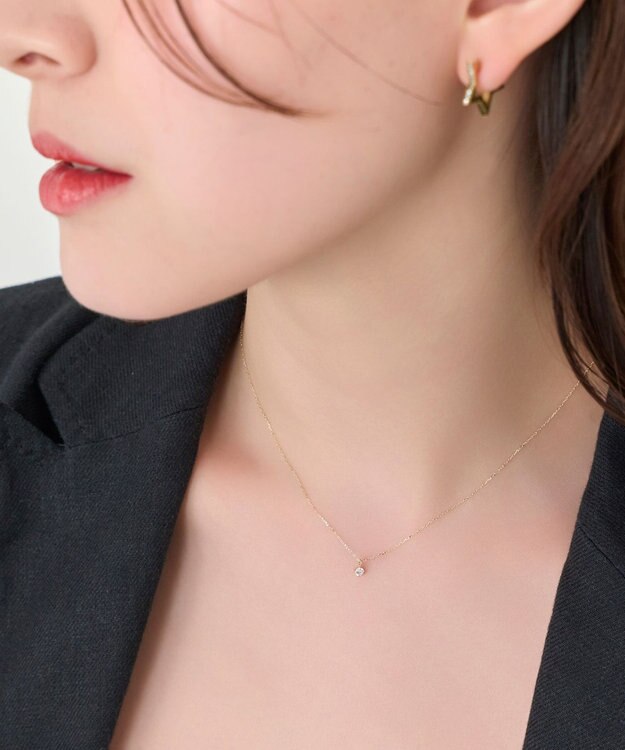 Phoebe 【K10】ワントップビジューネックレス/全長:40cm ゴールド