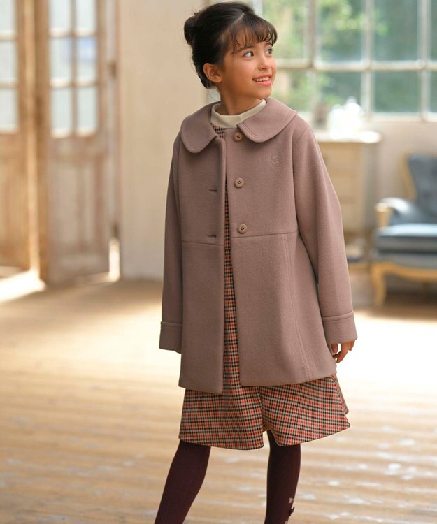 組曲 KIDS 【110-140㎝】フェイクウール コート ショコラ系