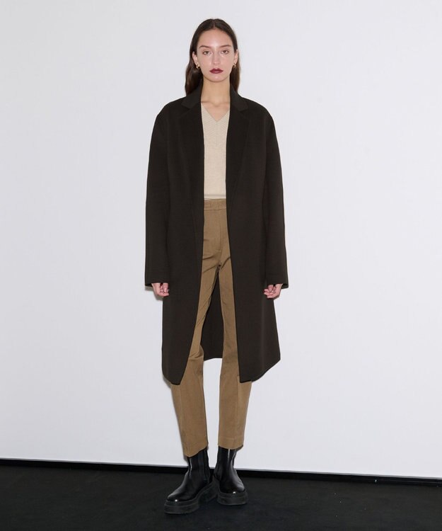 JOSEPH ダブルフェイスカシミヤ　ラップロングコート Black