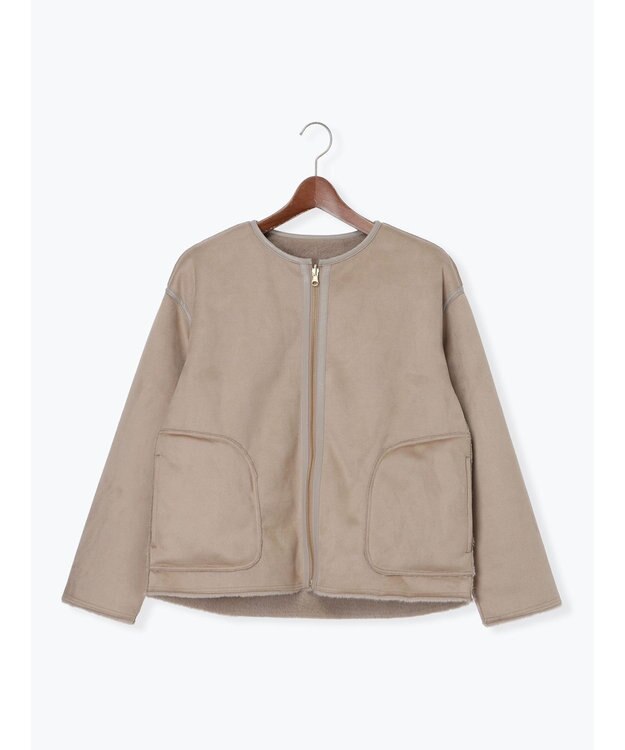 Te chichi リバーシブルファームートンブルゾン モカ