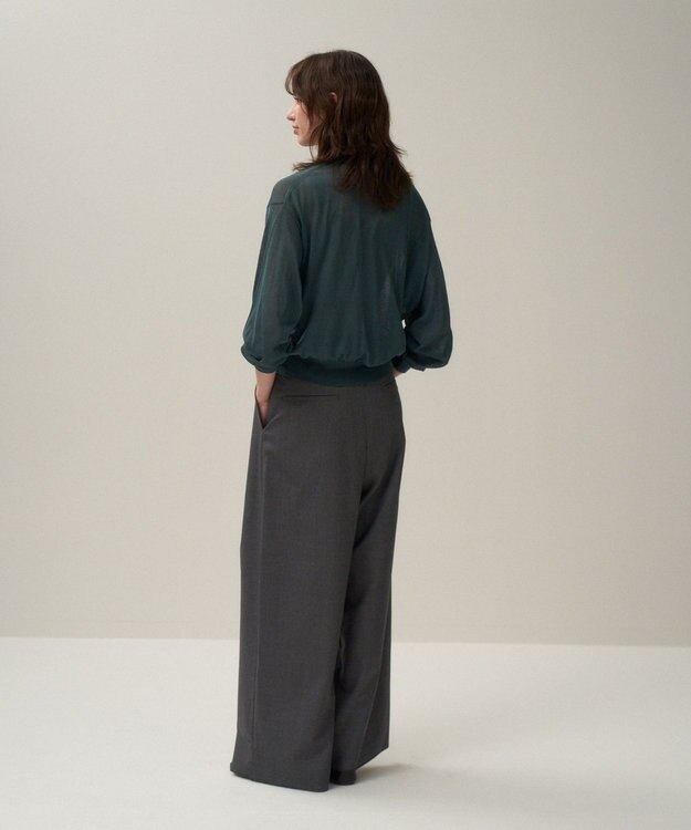 ATON COMPACT COTTON | Vネックニットカーディガン GREEN