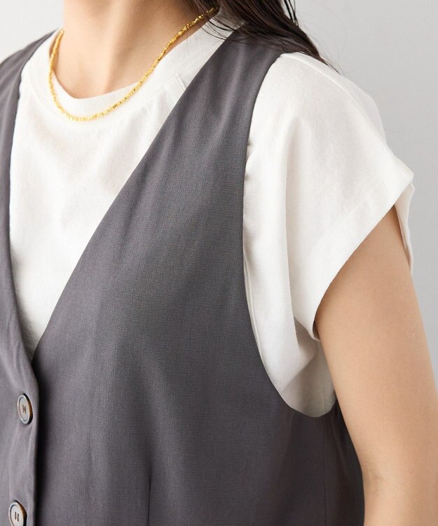 CRAFT STANDARD BOUTIQUE バックスリットショートベスト Gray
