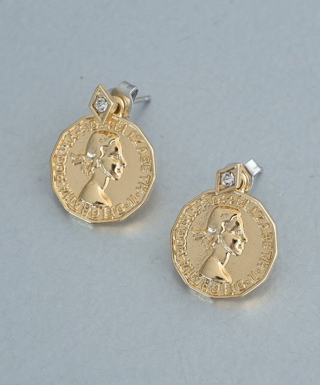 earth music&ecology ２WAYコインビジューピアス Gold