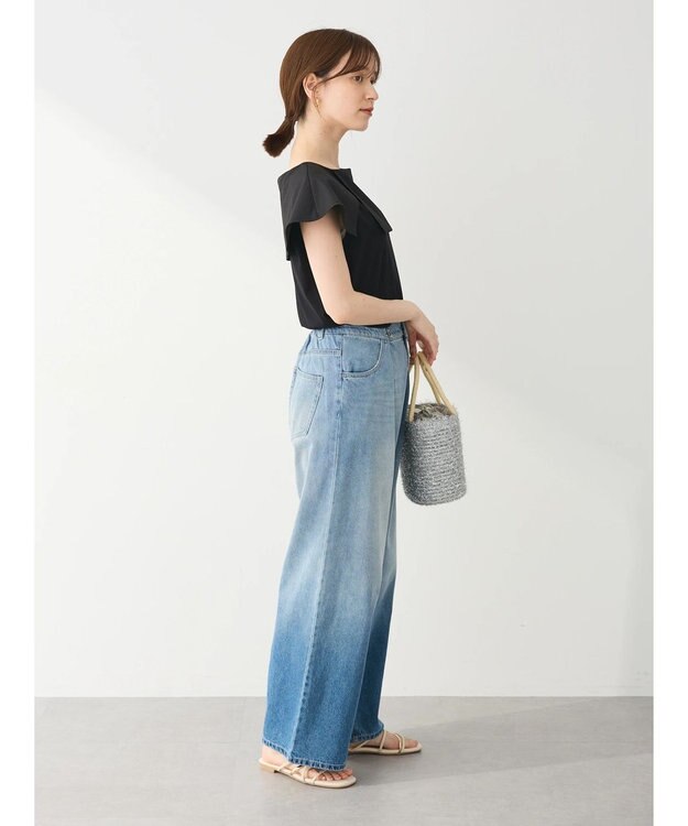 Green Parks オフショル風カットプルオーバー Black