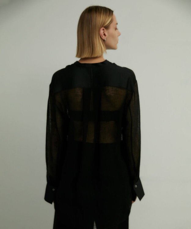 BEIGE， MATHIEU / バンドカラーシャツ Black