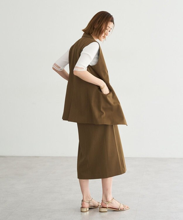 YECCA VECCA ドライタッチナロースカート Brown