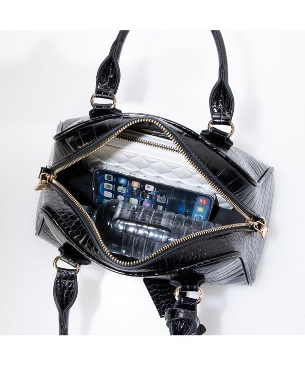 UNBILLION カシュカシュ cachecache / アソート合皮ボストンバッグ ブラック